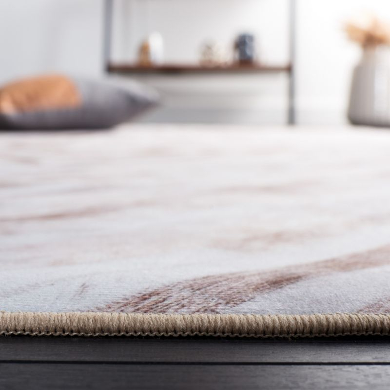 Faux Hide FAH526 Power Loomed Machine Washable Indoor Area Rug - Beige/Brown - 4'x6' - Safavieh