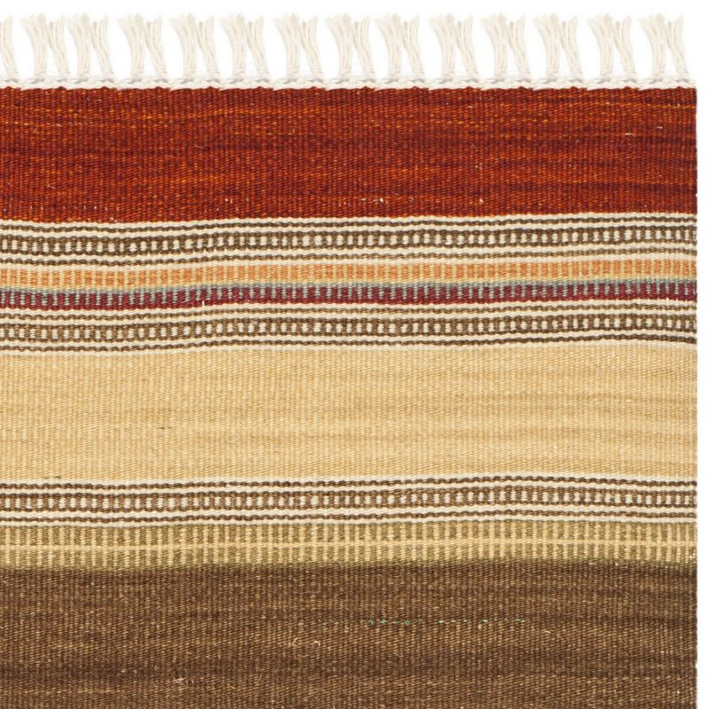 Striped Kilim STK317 Hand Woven Indoor Accent Rug - Green - 2'6"x4' - Safavieh.