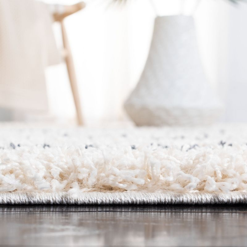 Venus Shag VNS604 Power Loomed Area Rug - Ivory/Dark Grey - 6'7"x6'7" - Safavieh.