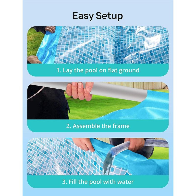 EVAJOY 12ft X 30in Metal Frame Above Ground Swimming Pool with Steel Frame Blue
