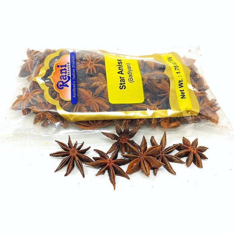 Star Anise Seeds (Badian Khatai) - 1.75oz (50g) - Rani Brand Authentic Indian Products