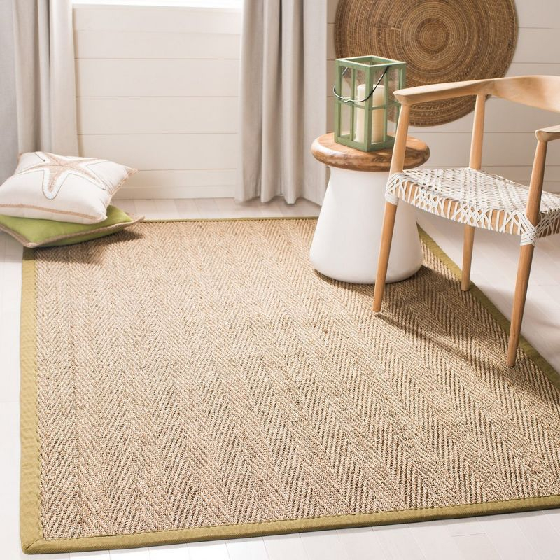 Natural Fiber NF115 Power Loomed Indoor Area Rug - Natural/Olive - 5'x8' - Safavieh