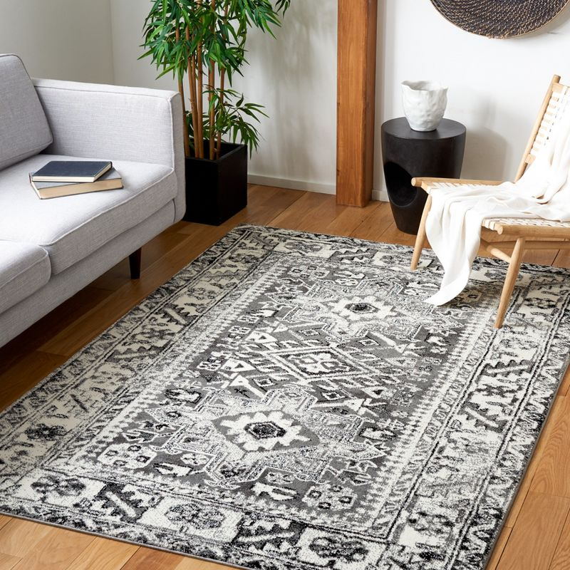 Vintage Hamadan VTH211 Power Loomed Area Rug - Grey/Ivory - 8'x10' - Safavieh.