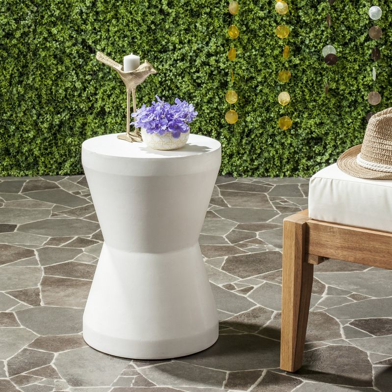 Torre Accent Stool - Indoor/Outdoor - VNN1001 - White - Safavieh