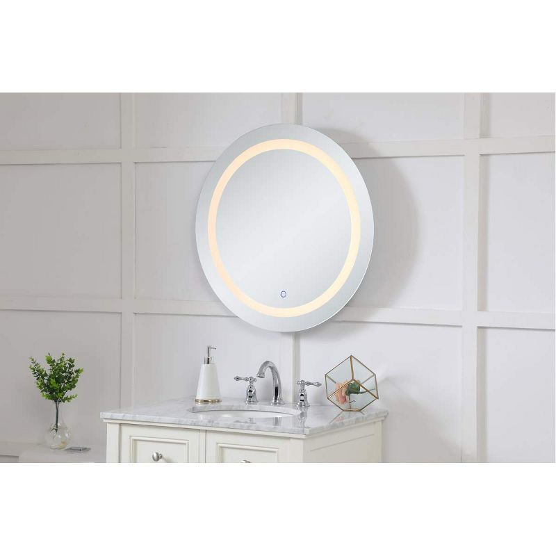 Elegant Lighting Helios 28 inch Hardwired LED mirror with touch sensor and color changing temperature 3000K/4200K/6400K
