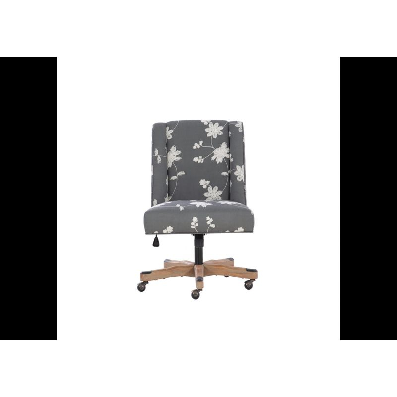 Draper Modern Office Swivel Desk Chair Metal Base Rolling Wheels Brown Cow Print - Linon