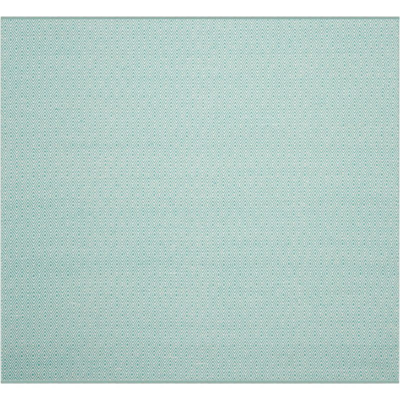 Montauk MTK515 Hand Woven Area Rug - Ivory/Aqua - 6'x6' - Safavieh.