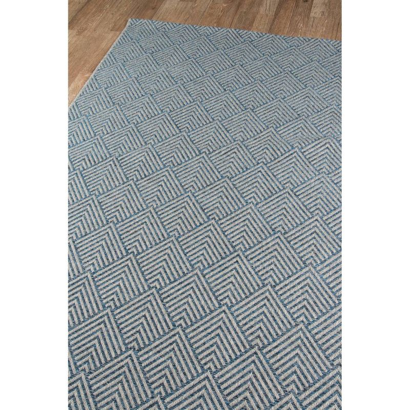 2'x10' Runner Como Bertrand Rug Blue - Momeni: Modern Geometric Indoor/Outdoor Medium Pile, 100% Polypropylene