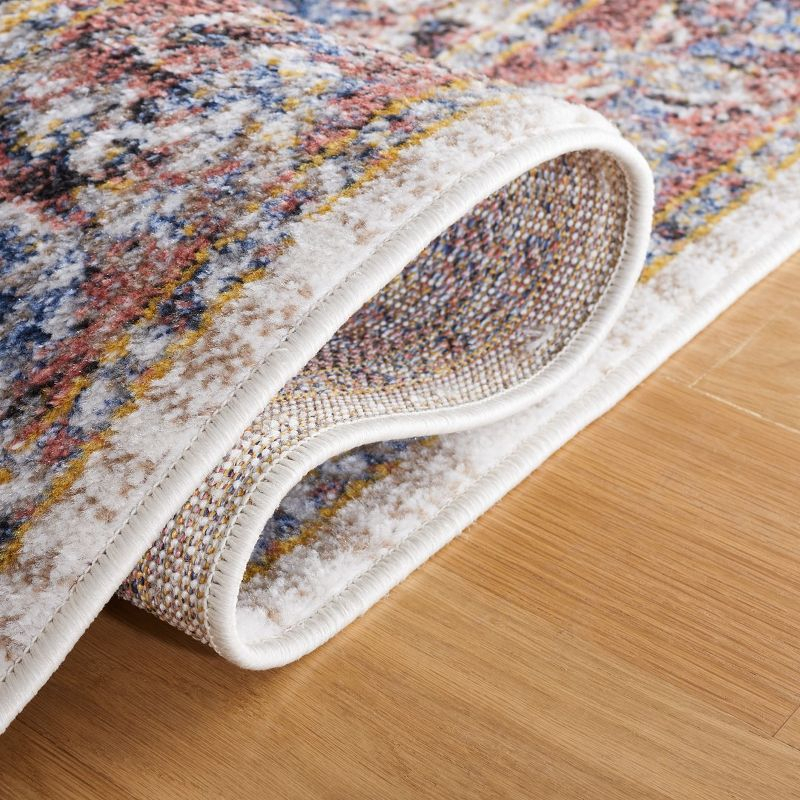 Astoria ASA402 Power Loomed Area Rug - Ivory/Blue Rust - 8'x10' - Safavieh.