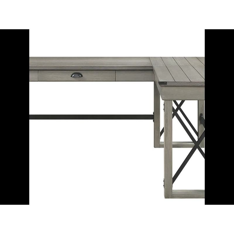 67" Talmar Marble Top Writing Desk with File Drawer, Wood Base - Acme Furniture
