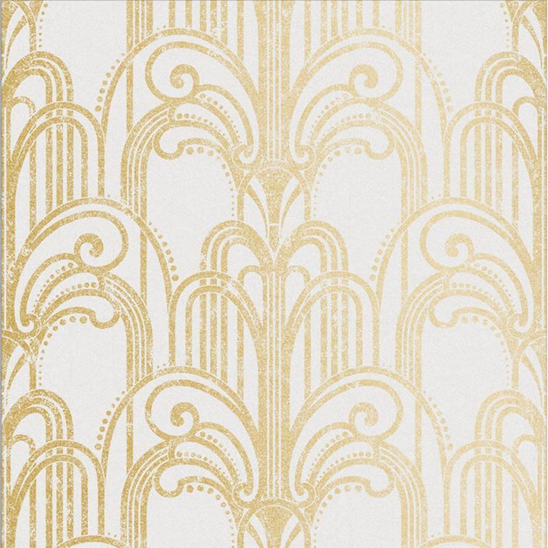 Art Deco Gold and Pearl Geometric Paste the Wall Wallpaper