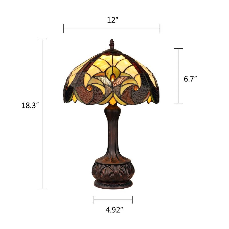 Chloe Lighting LIAISON Tiffany-Style Antique Dark Bronze 1-Light Victorian Table Lamp 12" Shade