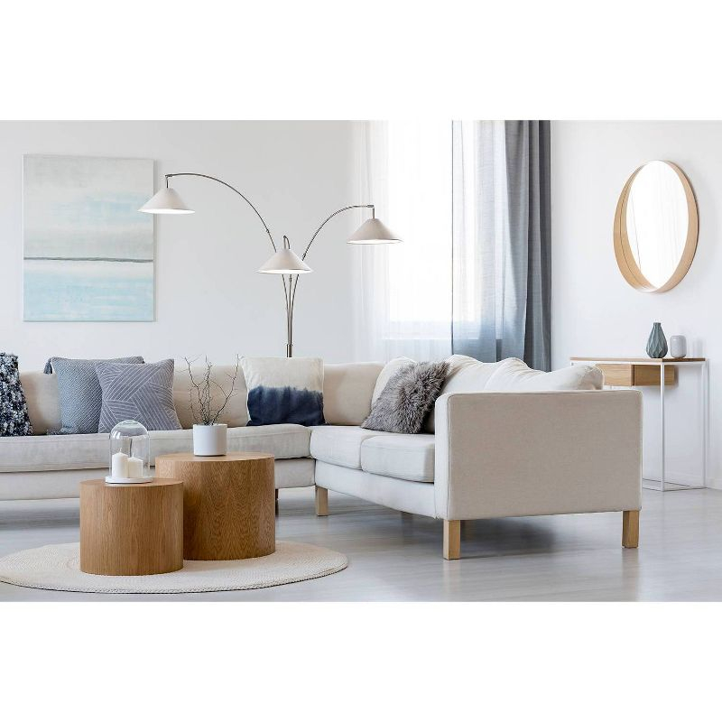 Braxton 3 Arm Arc Lamp Brushed Steel - Adesso: Modern Multi-Head, ETL Listed, Metal Body with Polyester Shade