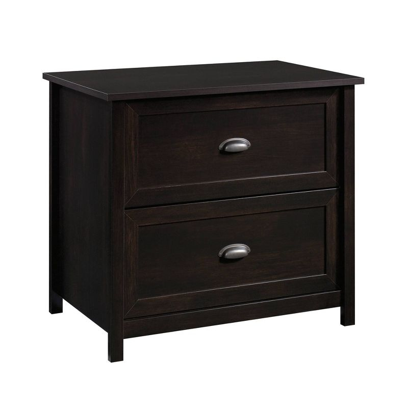 2 Drawer County Line Lateral File Cabinet Estate Black - Sauder: Modern Style, MDF, Paper Laminate Surface