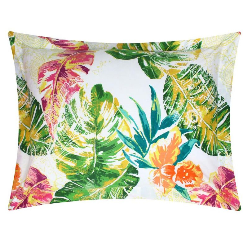 Greenland Home Fashions Tropics Luxurious Comfortable Ultra Soft Pillow Sham Coral