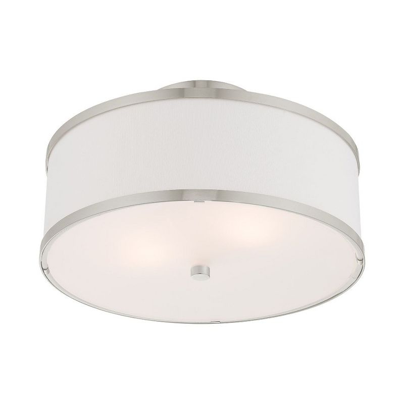 Livex Lighting Park Ridge 2 - Light Semi-Flush Mount in  Brushed Nickel