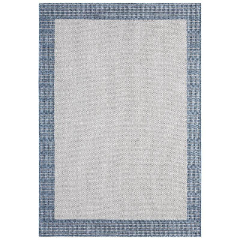 5'2" x 7'2" New York Patio Country Landry Indoor/Outdoor Rug Gray/Blue - Nicole Miller: UV & Weather-Resistant