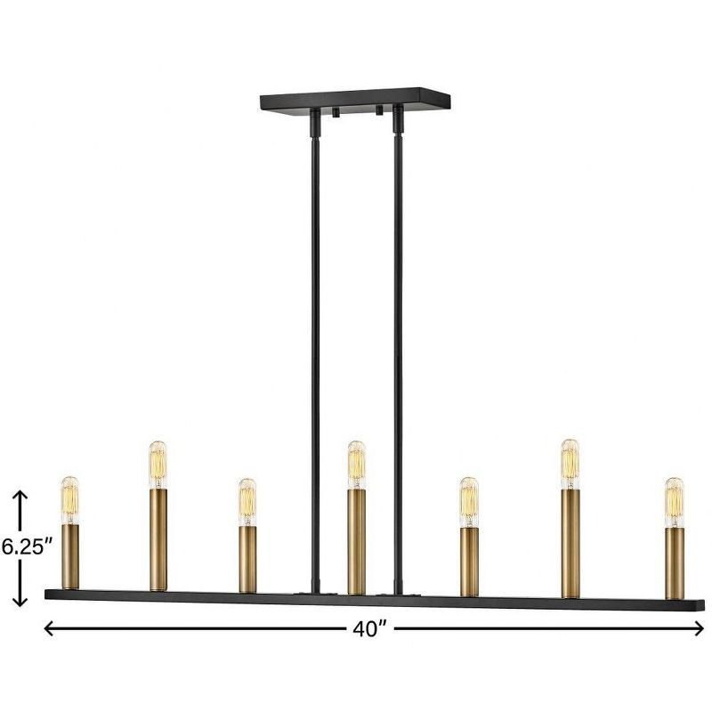 Lark Lazlo 7 - Light Chandelier in  Black/Lacquered Brass