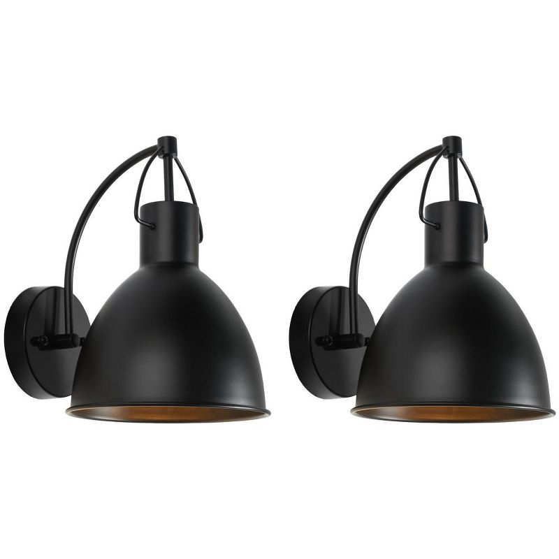 Priestly Outdoor Wall Sconce Lights (Set of 2) - Black - Safavieh.