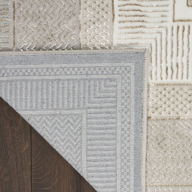 Nourison Glam 7'10" x 9'10" Ivory Modern Indoor Rug