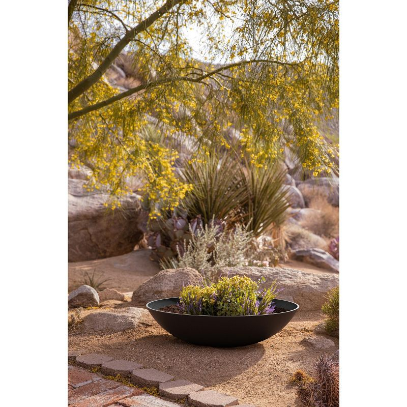 Veradek Mason Series Lane Bowl 32" Plastic-Stone Planter 2-Pack Black