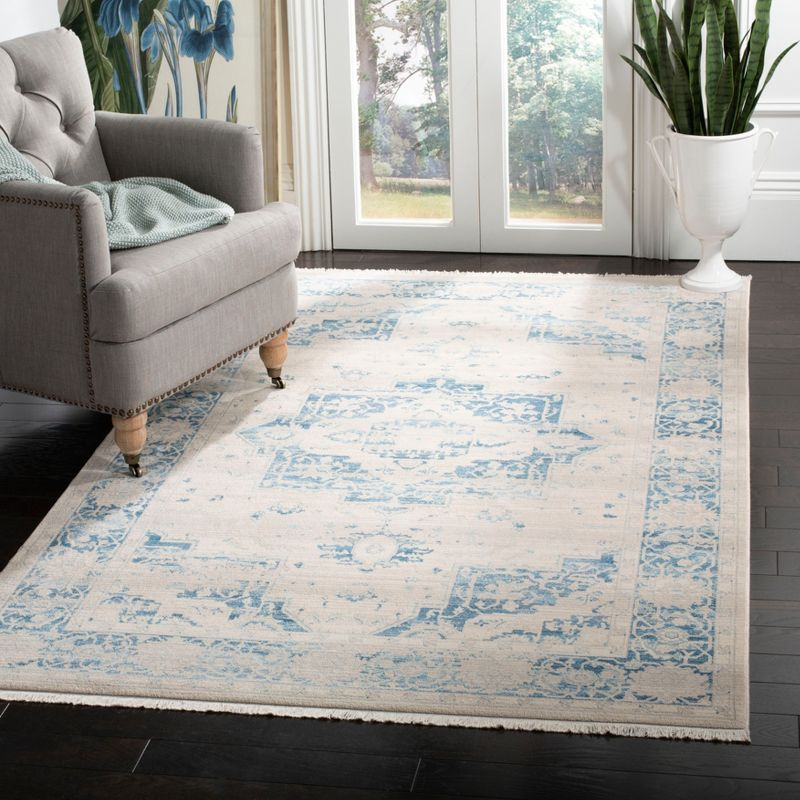 Vintage Persian VTP447 Power Loomed Indoor Accent Rug - Ivory/Blue - 3'x5' - Safavieh