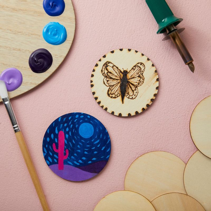 Juvale 36 Pack Unfinished Wood Circles for Crafts, 3 Inch Round Wooden Cutouts for DIY Projects