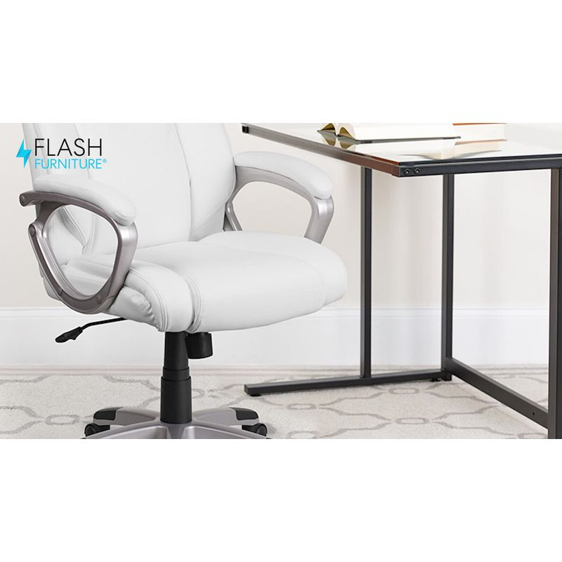 Flash Furniture Mid-Back Black LeatherSoft Executive Swivel Office Chair with Padded Arms