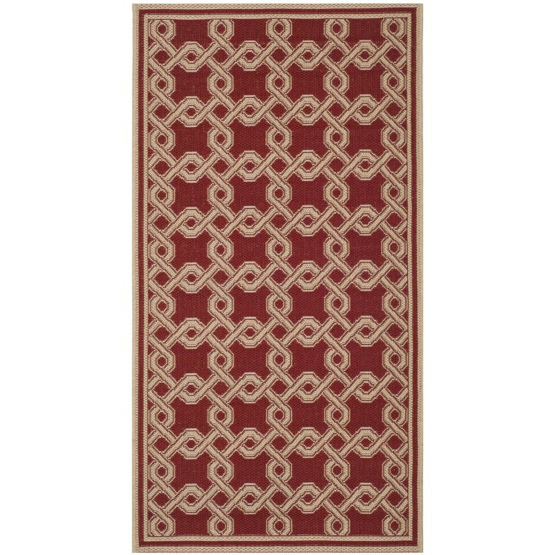 Martha Stewart Crosslink - MSR4253 - Indoor Power Loomed Area Rugs - Red/Creme - 4'x5'7"