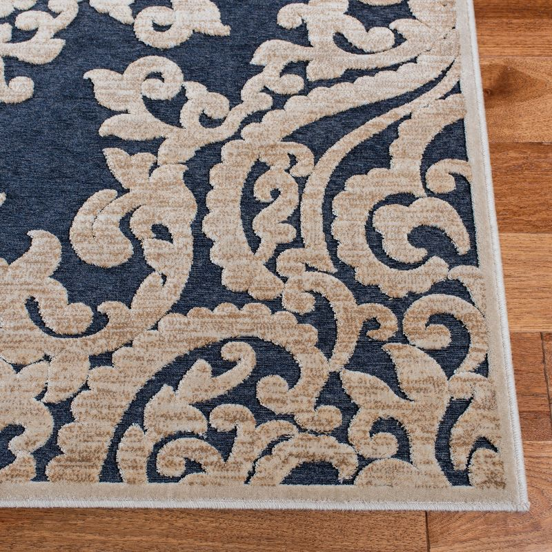 Paradise PAR390 Power Loomed Area Rug - Stone/Navy - 5'3"x7'6" - Safavieh.