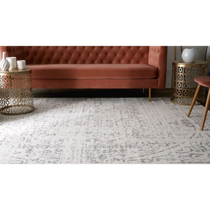 Nuloom Arlena Medallion 2x3 Accent Indoor Area Rug for Living Room Bedroom Dining Room Entryway Kitchen, Grey/Ivory