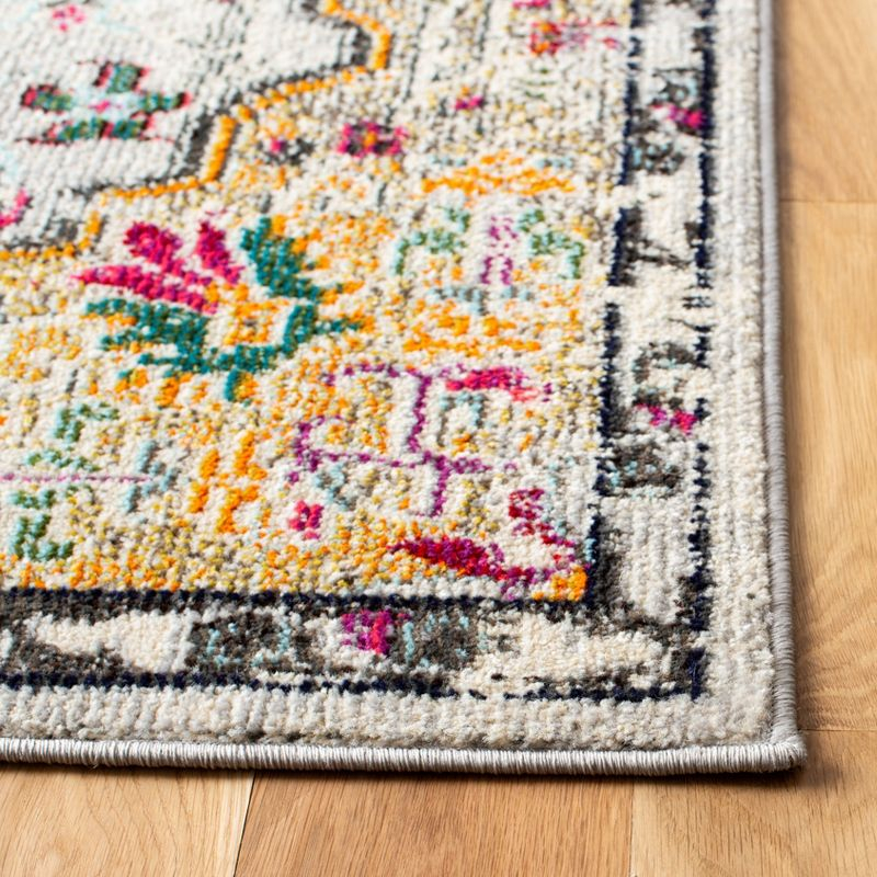 Madison MAD447 Power Loomed Indoor Accent Rug - Grey/Gold - 3'x3' - Safavieh