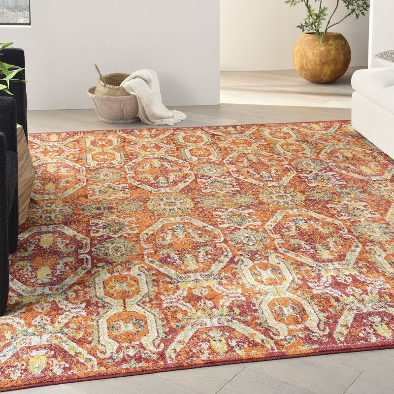 Nourison Allur Floral Jewel Indoor Area Rug Red Multicolor 7'10" x 9'10"