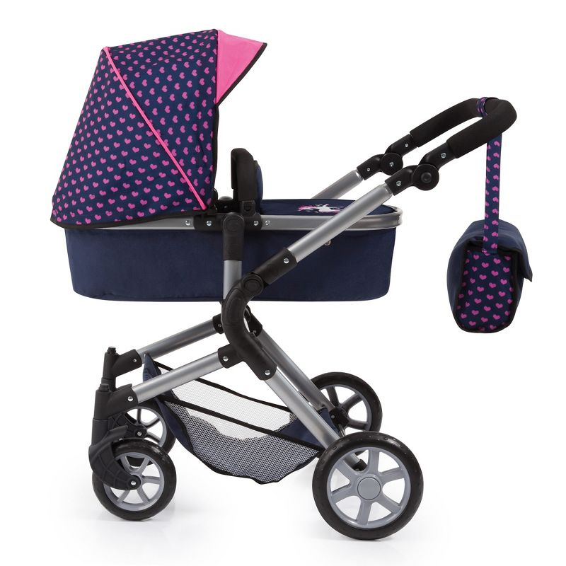 Bayer Design Dolls: Pram Neo City W/ Shoulder Bag, Blue, Pink