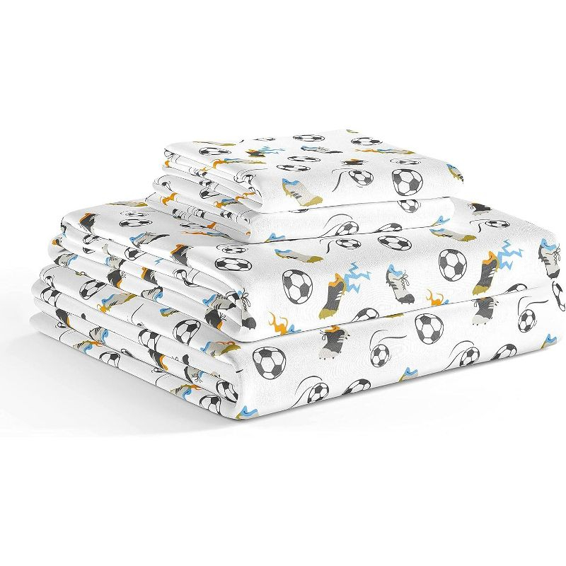CGK Linens Kids 3 Piece Microfiber Sheet Set in Soccer, Size Twin