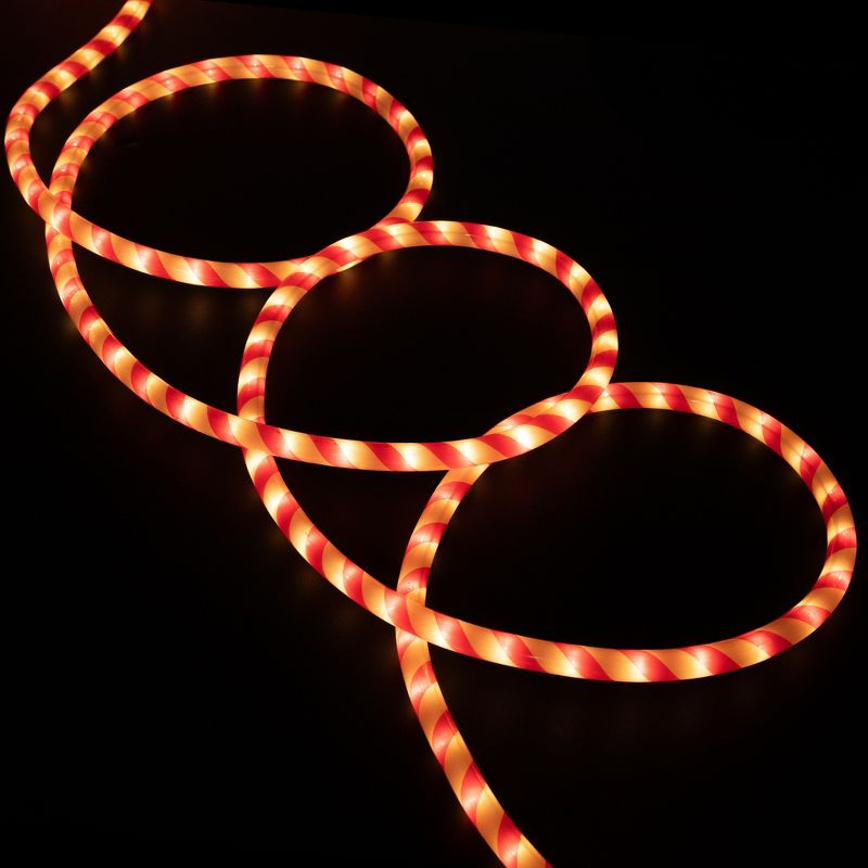 Northlight 18' Red and White Striped Candy Cane Outdoor Christmas Rope Lights
