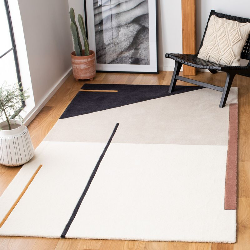 Fifth Avenue FTV110 Hand Tufted Area Rug - Ivory/Black - 6'x9' - Safavieh.