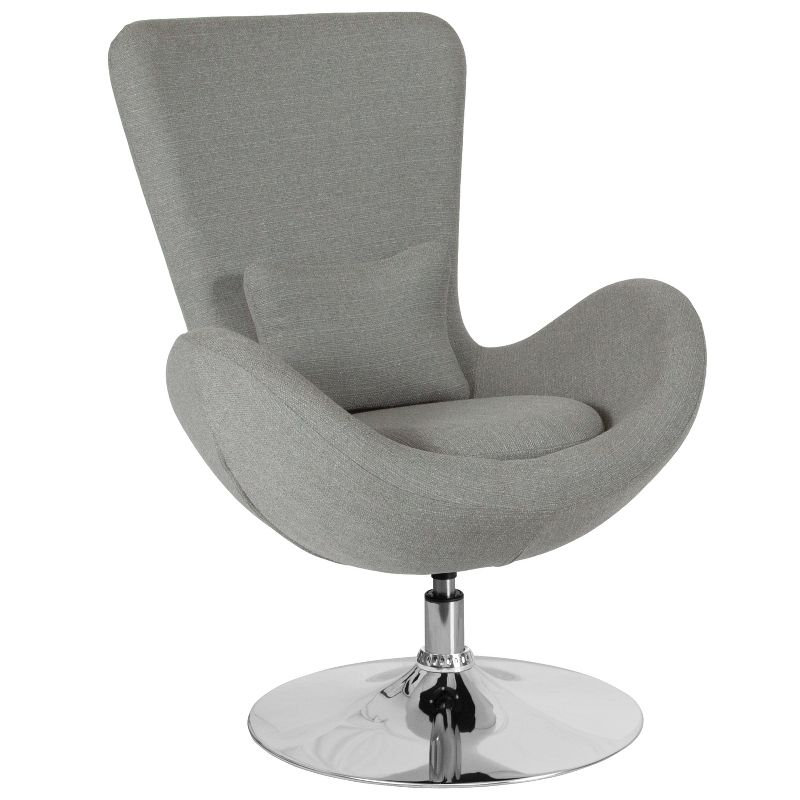 Flash Furniture Egg Series Light Gray Fabric Side Reception Chair