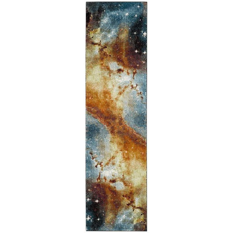Galaxy GAL109 Power Loomed Indoor Runner - Orange/Multi - 2'3"x8' - Safavieh