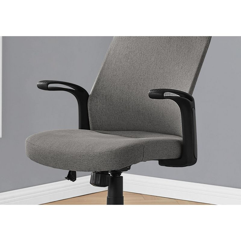 Monarch Specialties Office Chair Adjustable Height Swivel Ergonomic Armrests Computer Desk Work Metal Mesh Grey Black Contemporary Modern