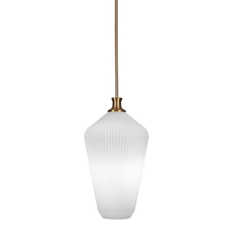 Toltec Lighting Carina 1 - Light Pendant in  New Aged Brass with 11" Opal Frosted Shade