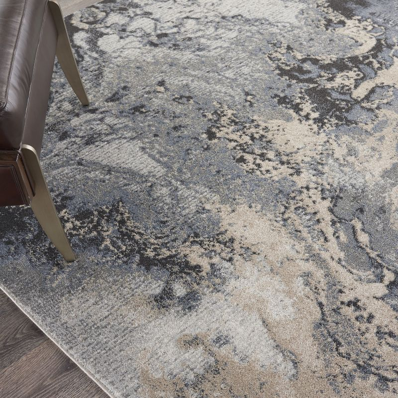Nourison Maxell Modern Abstract Indoor Area Rug Grey 5'3" x 7'3"