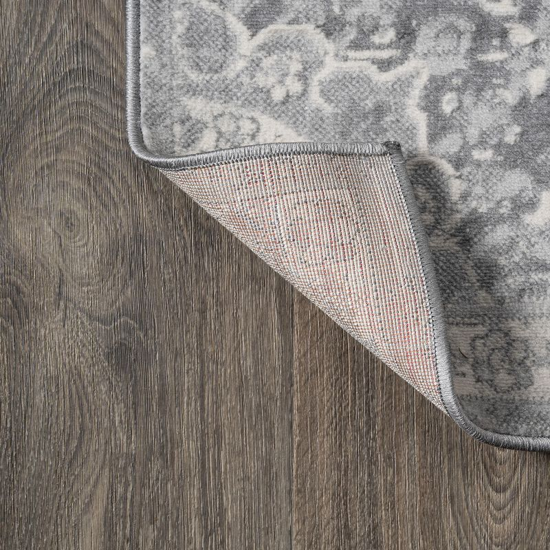 6' x 6' Modern Persian Vintage Moroccan Medallion Area Rug, Light Gray - JONATHAN Y