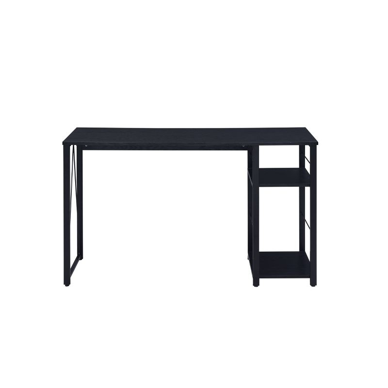 Vadna Writing Desk Black - Acme Furniture: Industrial Style, 47" Width, 2 Shelves, Wood Composite & Metal Frame