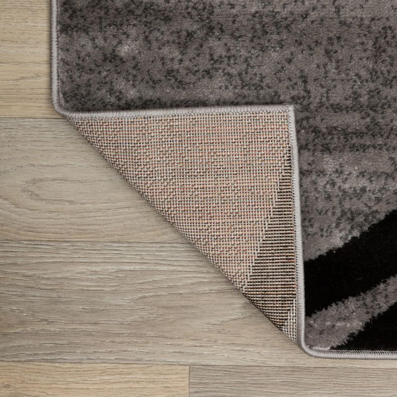World Rug Gallery Contemporary Abstract Circles Design Area Rug - GRAY 4'x6'