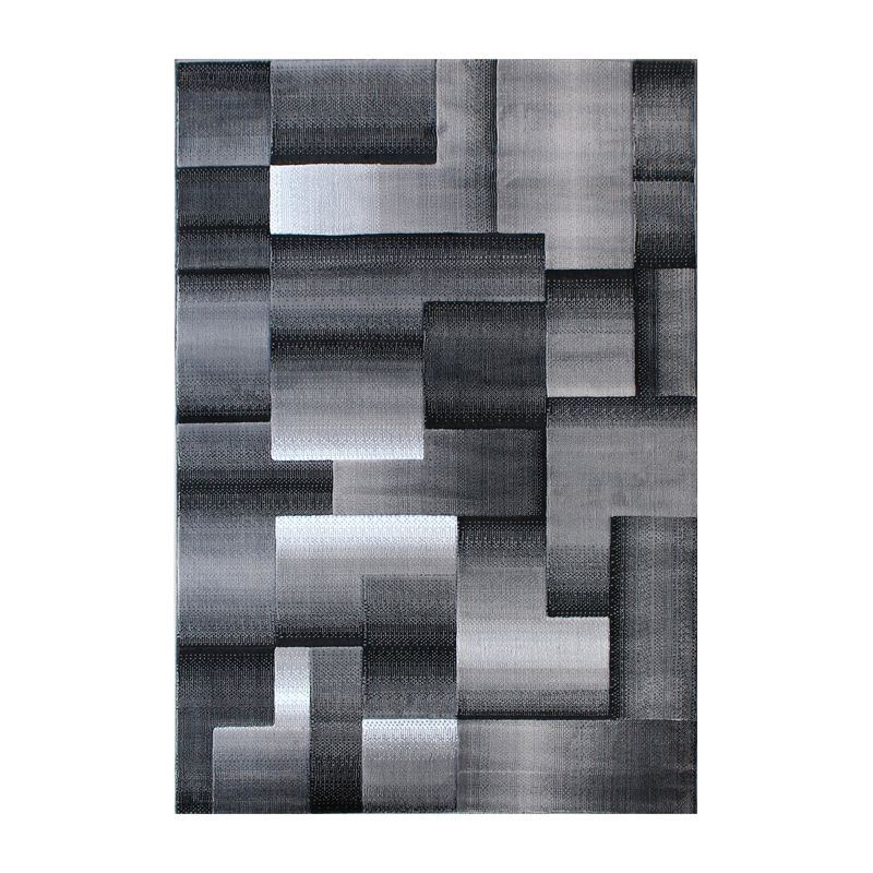 Masada Rugs Trendz Collection 5'x7' Modern Contemporary Area Rug in Black, White and Gray-Design Trz861