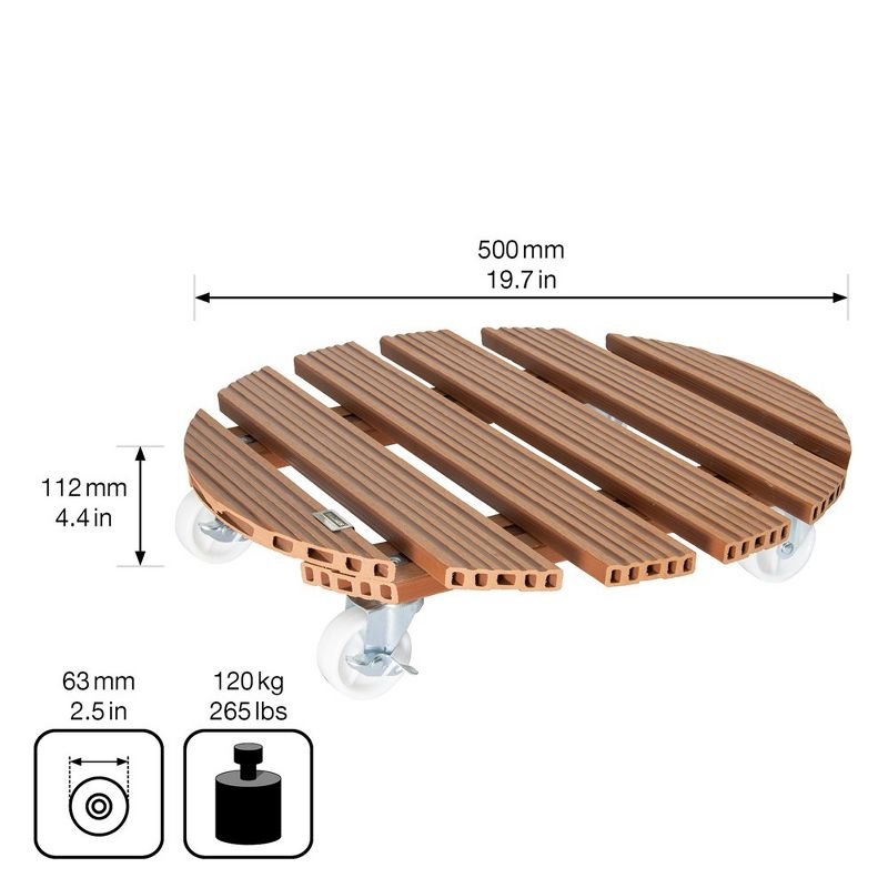 Tierra Garden 20" Terra Cotta Round WPC Plant Caddy