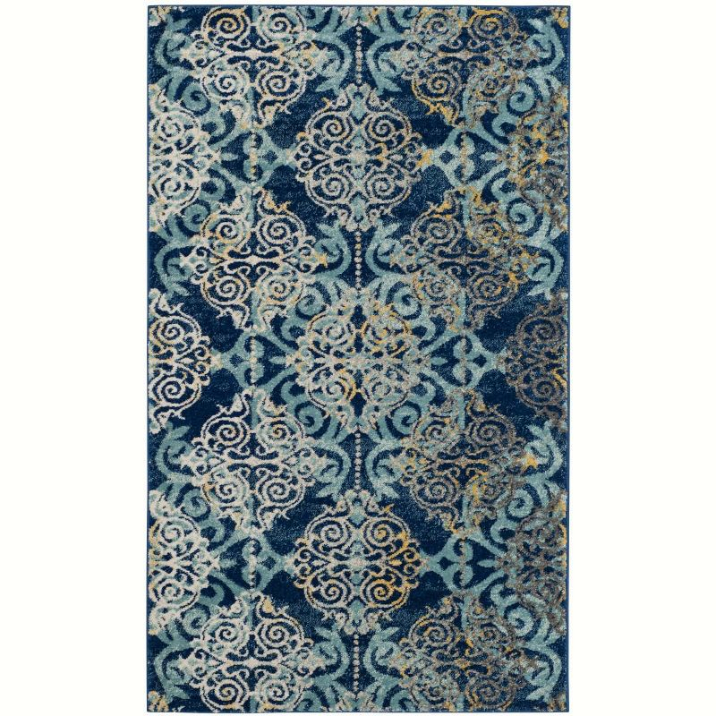 Evoke EVK230 Power Loomed Indoor Area Rug - Royal/Light Blue - 4'x6' - Safavieh