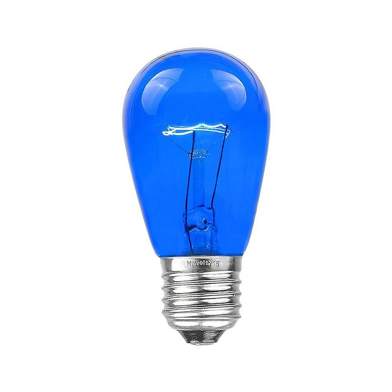 Novelty Lights Blue S14 Edison Hanging Outdoor String Light Replacement Bulbs E26 medium Base 11 Watt