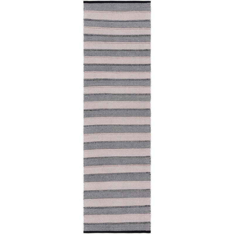 Striped Kilim STK803 Hand Woven Runner Rug - Ivory/Black - 2'3"x8' - Safavieh.